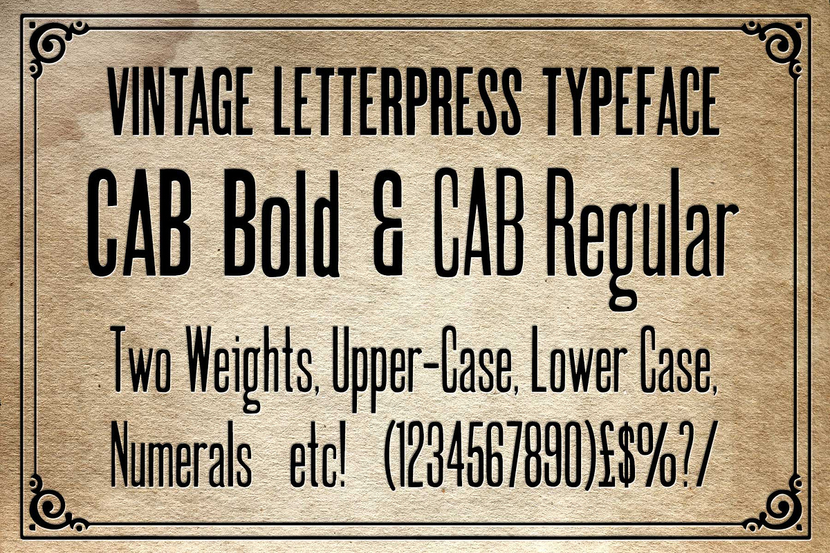 CAB Letterpress font preview 2