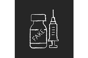 Fake Vaccine Chalk White Icon