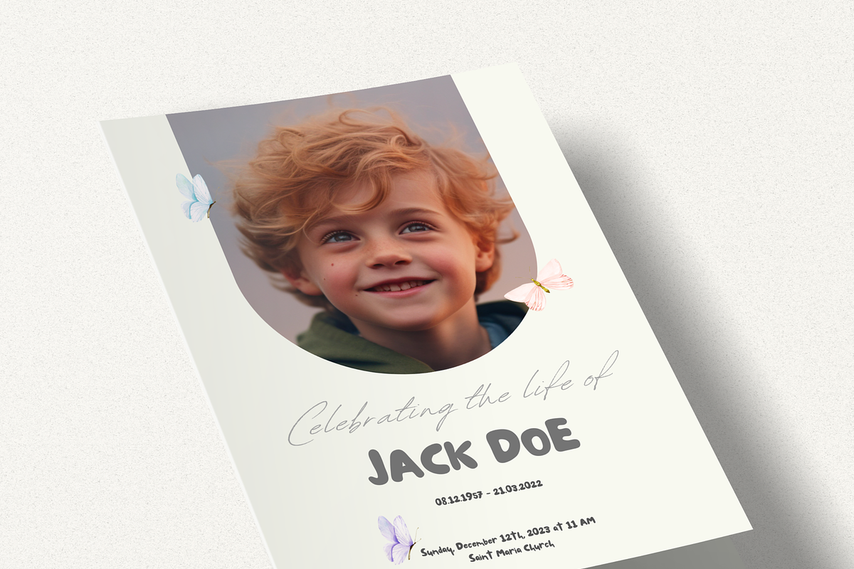 Child Funeral Program Set I Canva, an Invitation Template by The Social Stuff (Photo 9 of 11)