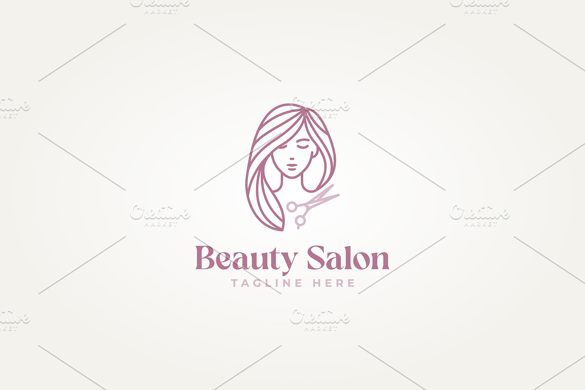 minimalist beauty salon line art log, a Branding & Logo Template by Blazybone