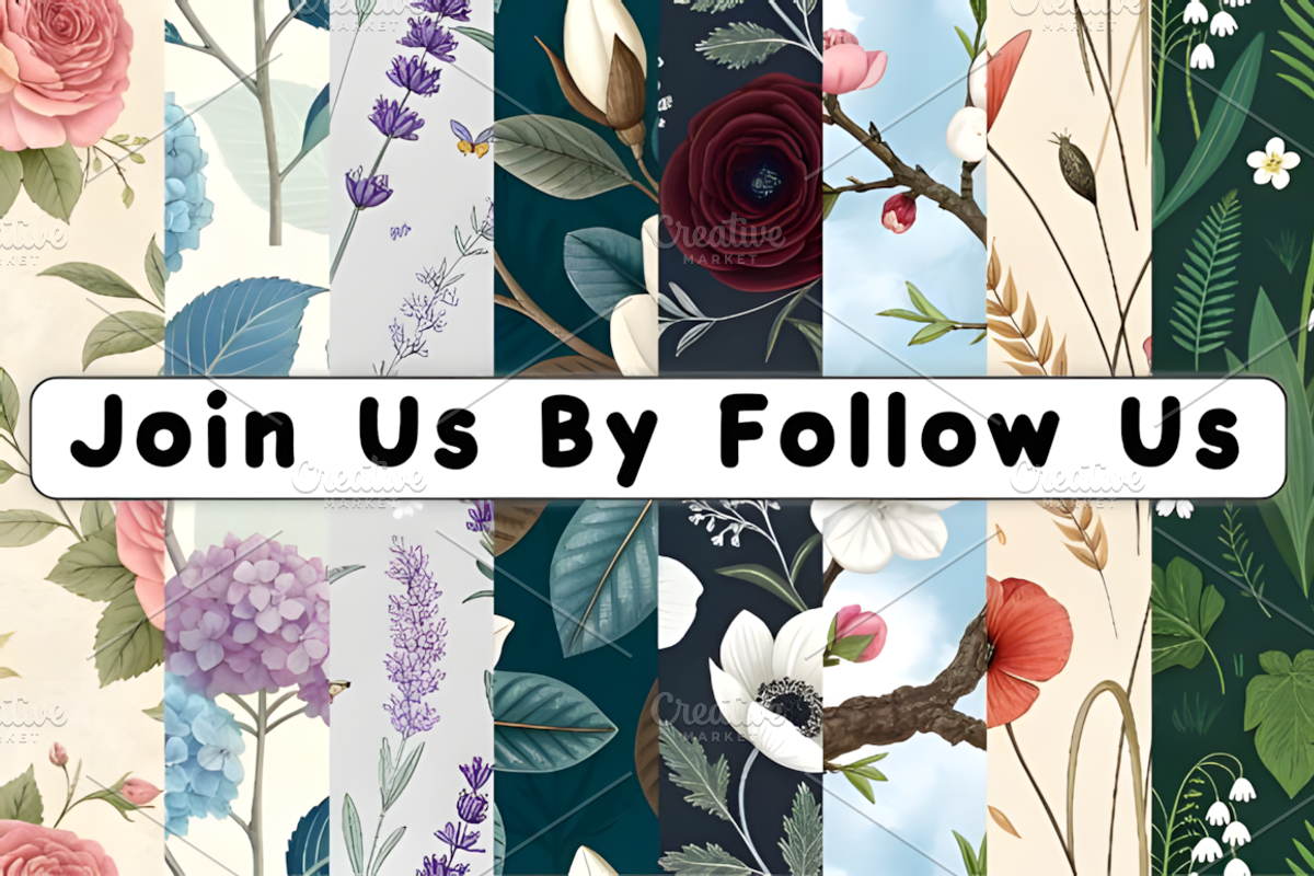 Vintage Seamless Floral Pattern Set, a Pattern Graphic by Design Station (Photo 3 of 3)