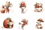 Strawberry Mouse PNG Clipart, a Seasonal Illustration by Designking (Thumbnail 2 of 5)