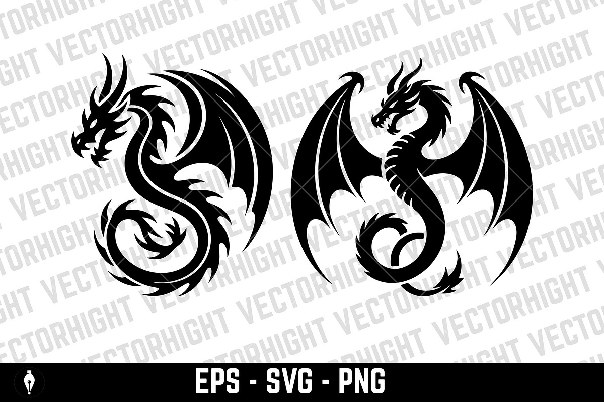 Fierce flying dragon, an Animal Illustration by Vectorhight (Photo 4 of 5)