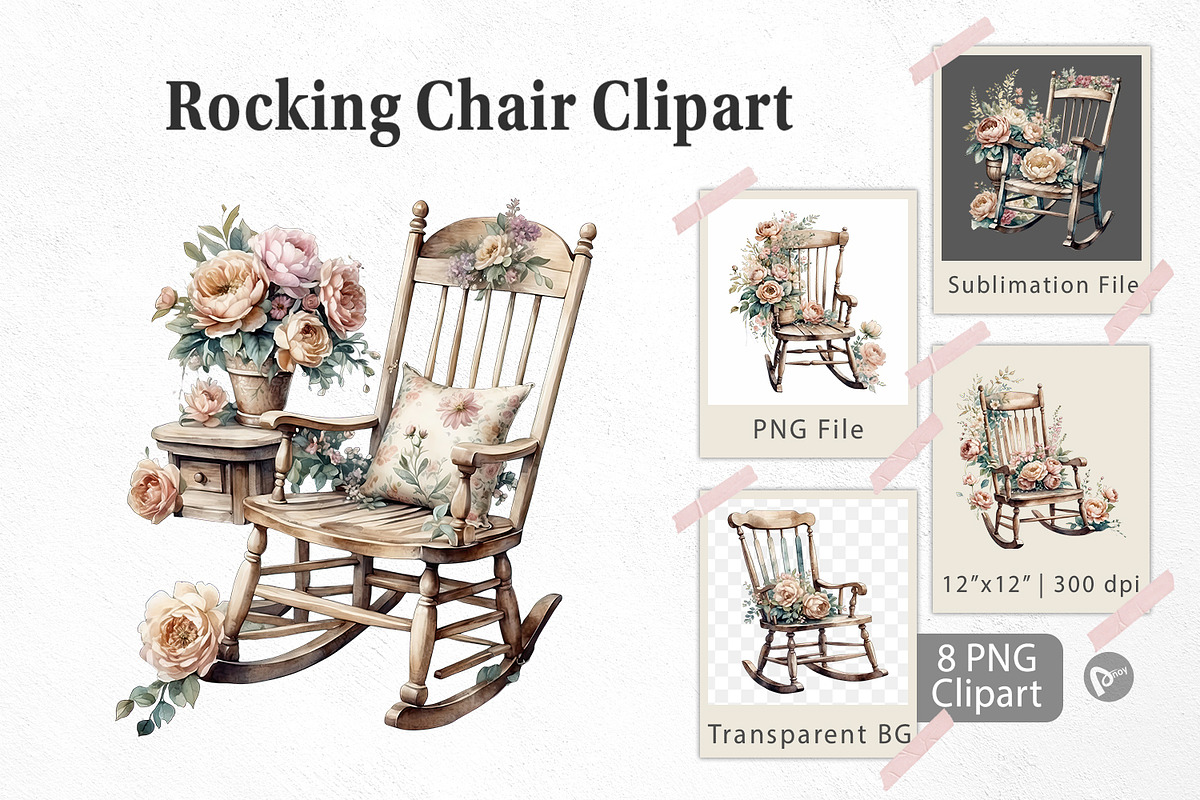 Rocking Chair Clipart, a Graphic by Artnoy (Photo 1 of 5)