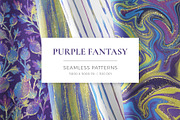 Purple & Gold Fantasy Patterns, a Pattern Graphic by Velliniki (Thumbnail 1 of 10)