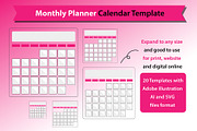 Monthly Planner Calendar Template, a Stationery Template by VL Shop (Thumbnail 7 of 7)