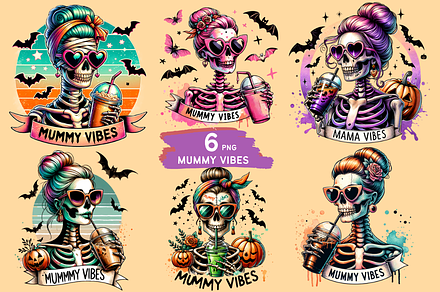 Mummy Vibes Sublimation ClipArt Bund