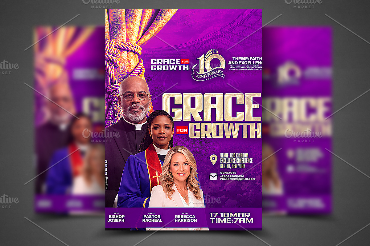 10th Anniversary Church Poster Templ, a Social Media Template by church flyer templates (Photo 1 of 9)