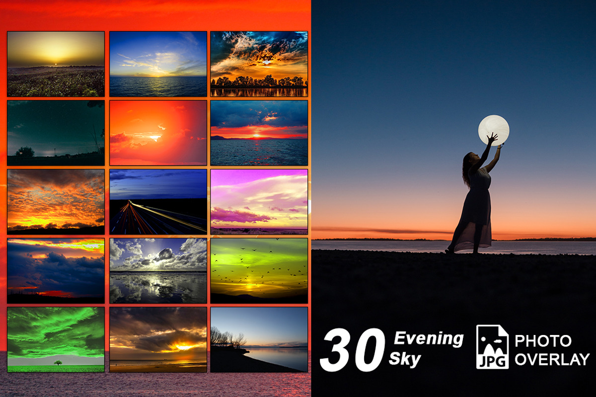 30 Evening Sky Photo Overlay, a Brushes & More by Jacpot007