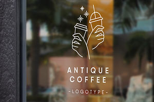 Antique Coffee - Vector Line Art