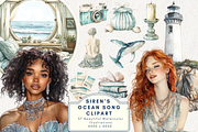Siren’s Ocean Song Clipart, an Illustration by NadiaTheronArt (Thumbnail 1 of 4)