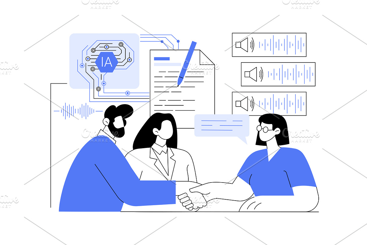 AI Automated Meeting Transcription, a Technology Illustration by Visual Generation