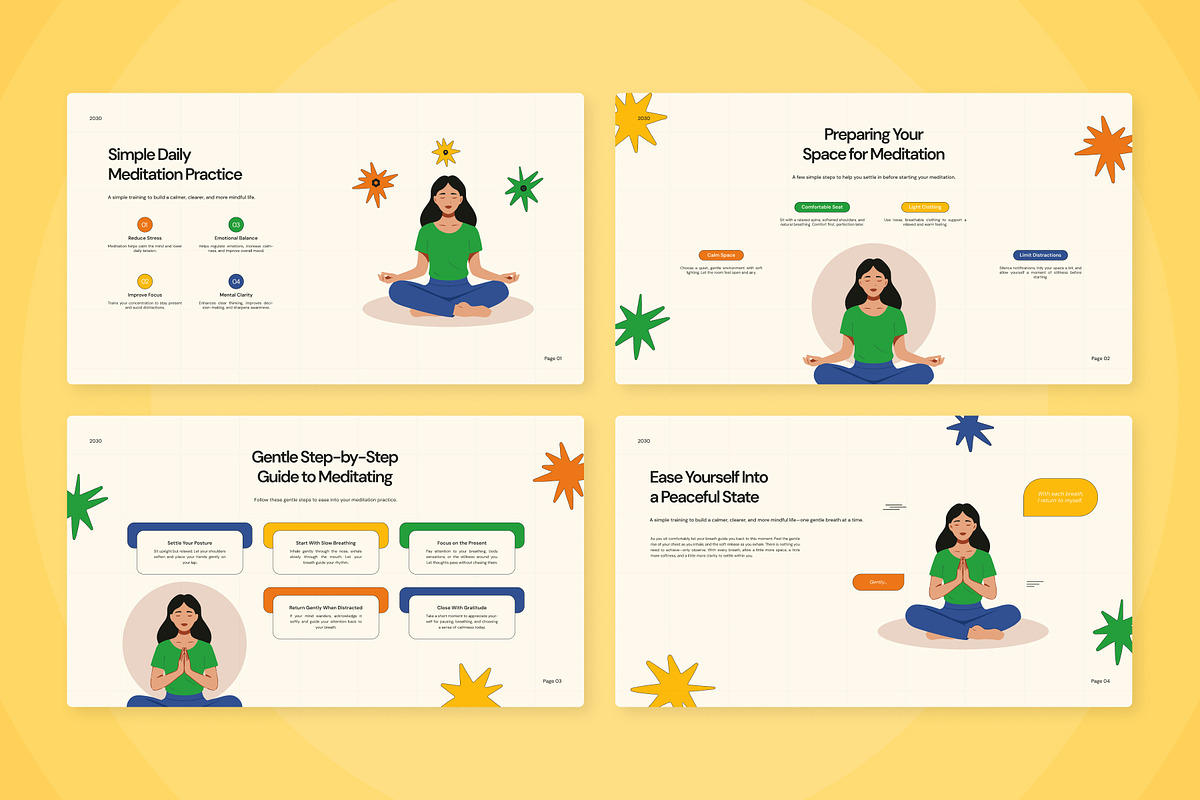 Meditation Training Infographic, a Work Illustration by trabaskriya (Photo 5 of 5)
