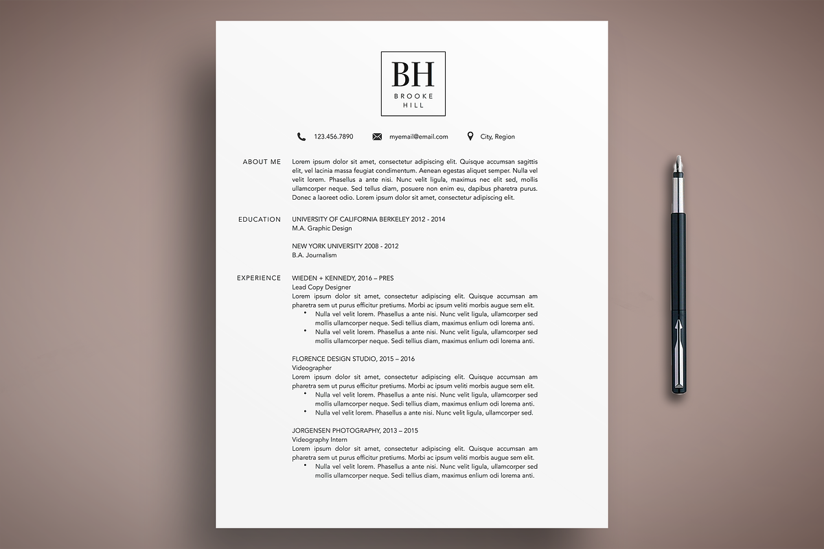 Professional Word Resume CV Template, a Resume Template by The Creative Resume (Photo 1 of 8)