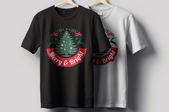 Merry Christmas Tshirt Template preview 7