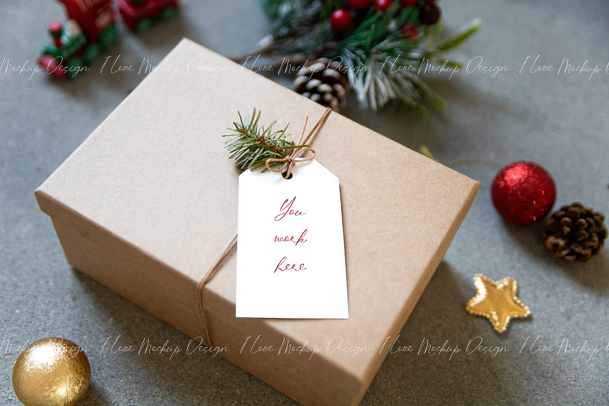 Gift Tag Mockup,Christmas Tag Mockup, a Product Mockup by ILoveMockupDesign (Photo 2 of 8)