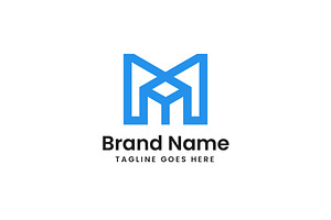 Letter M with Box Logo, a Branding & Logo Template by Evloxx Studio