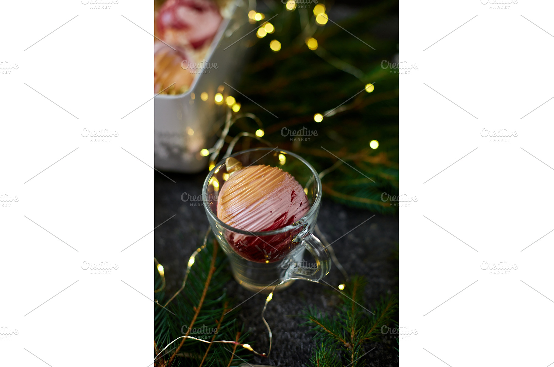 Festive Dessert Topped With Swirl of, a Holiday Photo by IlliaBondarPhotography