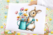 Whimsical Spring Bunny Clipart, an Illustration by Black Bird Studio (Thumbnail 5 of 7)
