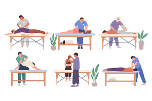 People at chiropractors. Osteopath