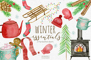 watercolor winter clipart, a Seasonal Illustration by Autumn Breeze (Thumbnail 1 of 3)