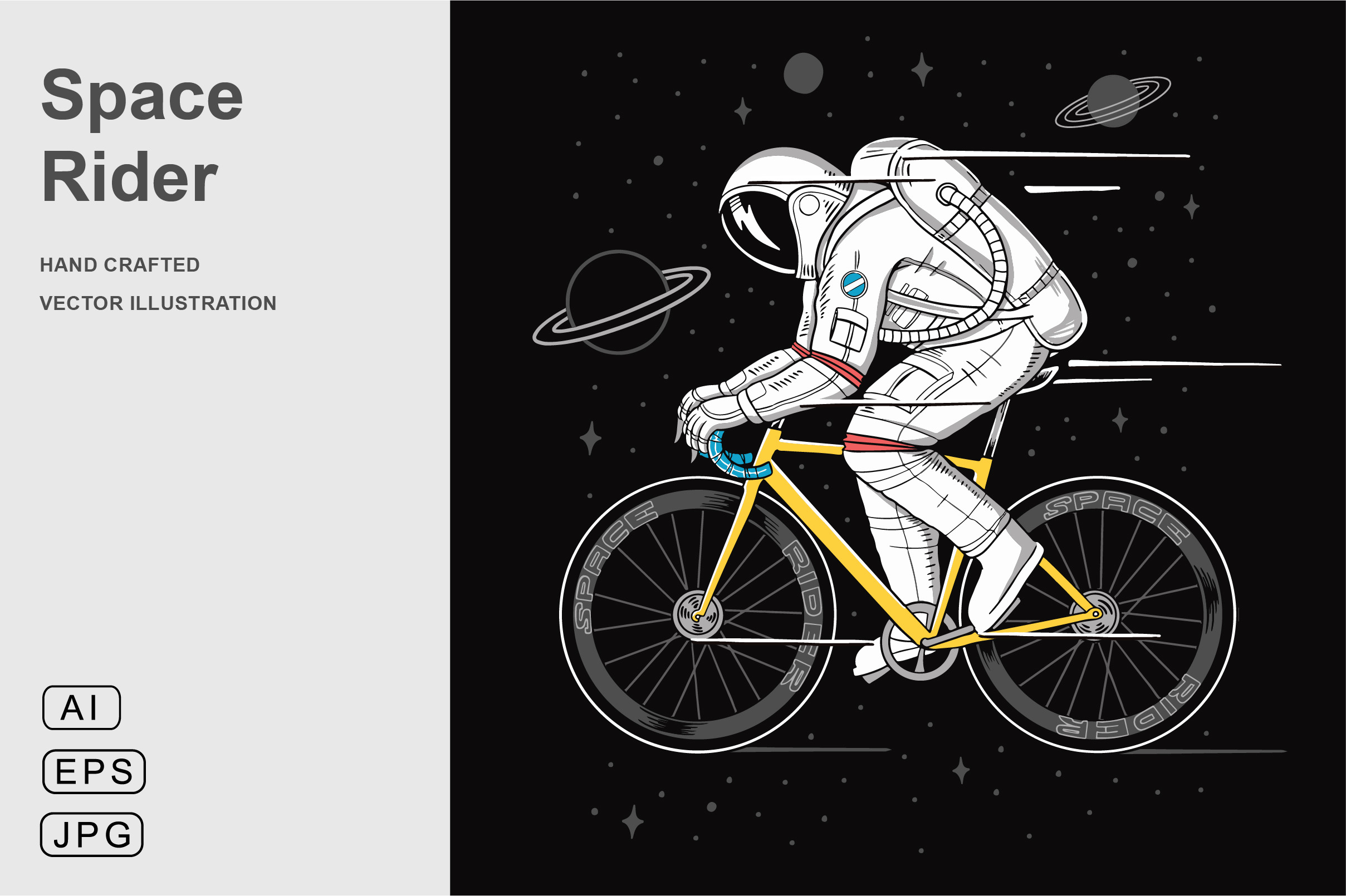 Space rider vector illustration, a Person Illustration by cd-design.co