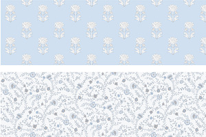 Baby Blue Floral Pattern Bundle