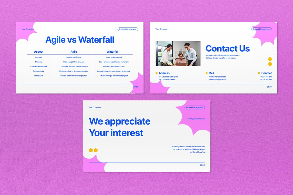 Blue Project Management Google Slide, a Presentation Template by graphicook (Photo 5 of 5)