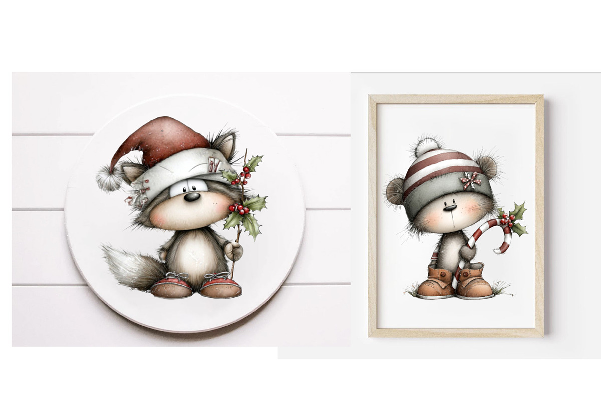 Whimsical Cat Christmas Clipart, an Illustration by Designworld (Photo 3 of 5)