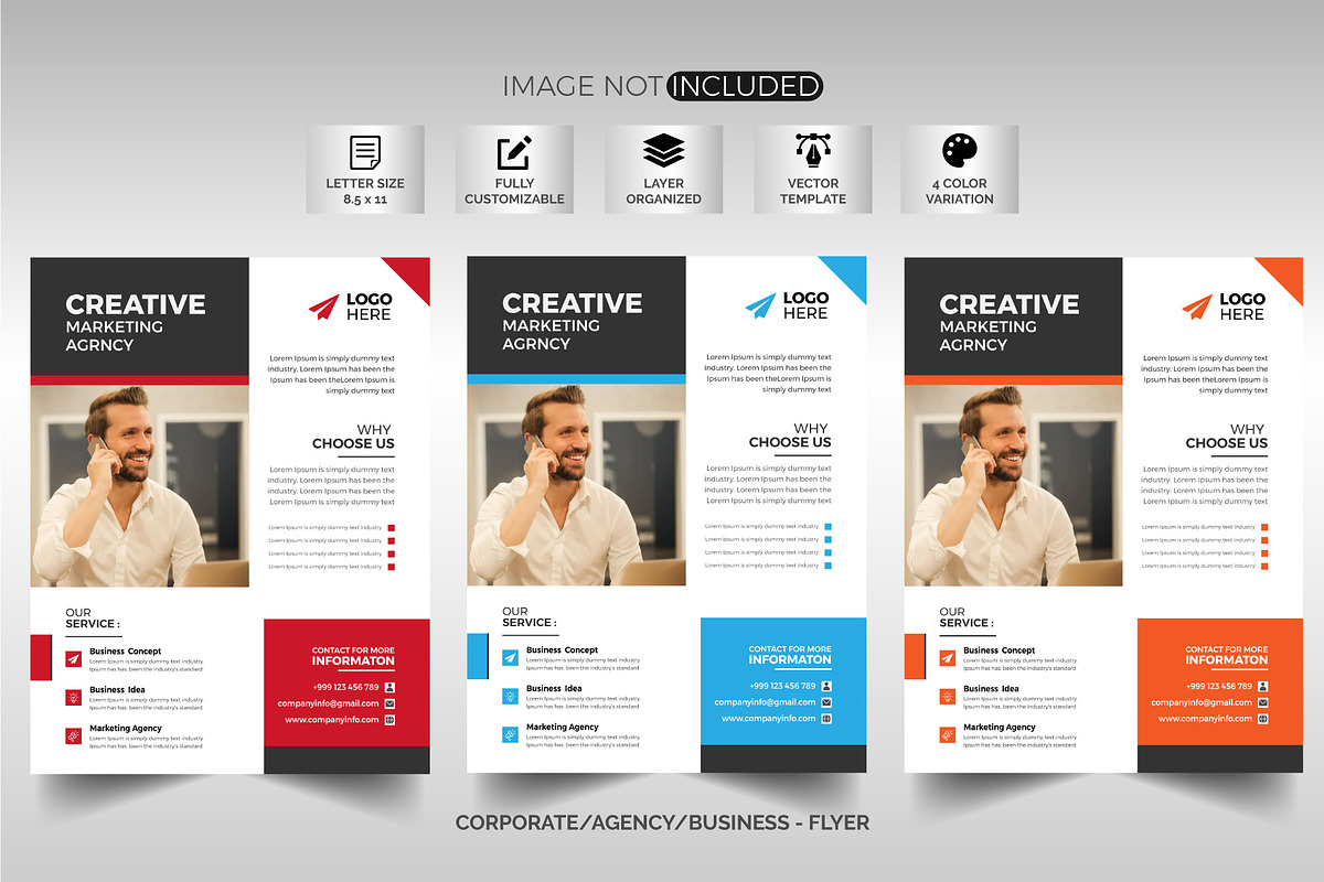 Corporate Flyer Design Collection, a Flyer Template by Tahnix Creative