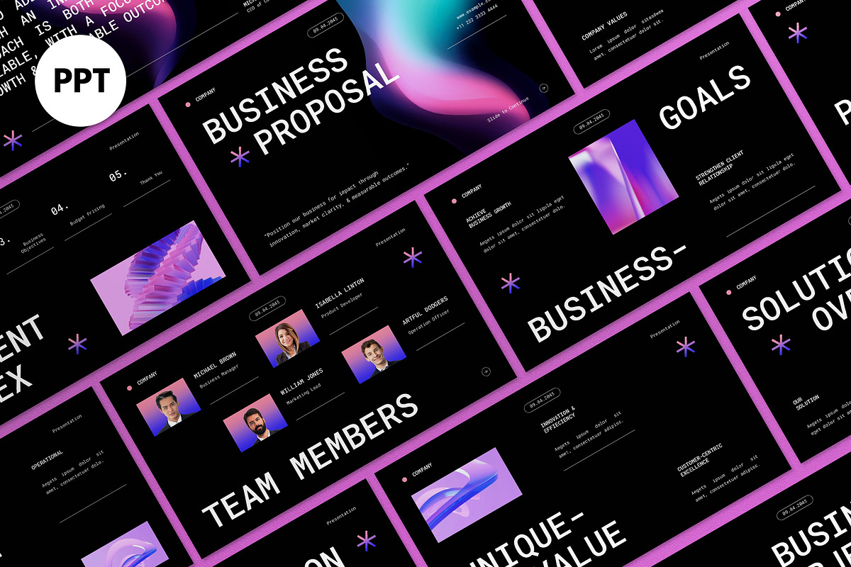 Black Modern Business Proposal PPT, a Presentation Template by graphicook (Photo 1 of 4)