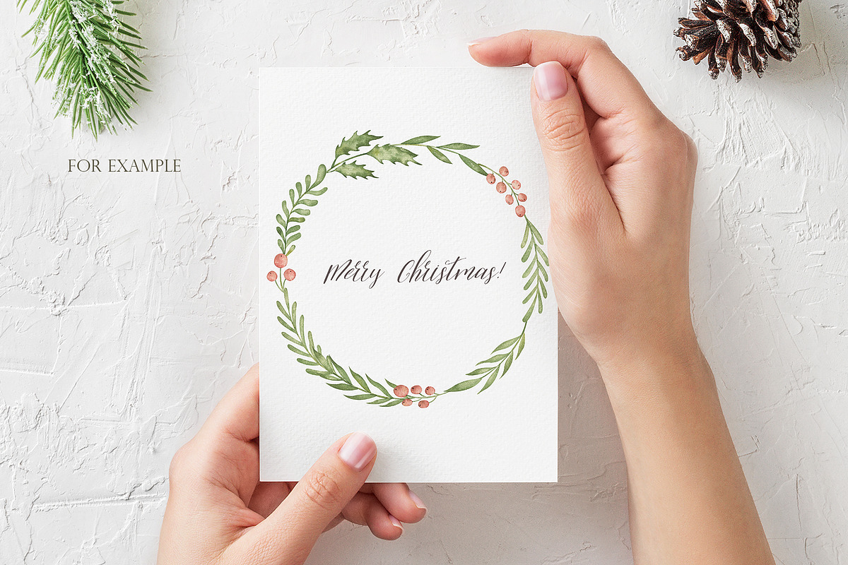 Watercolor Cozy Christmas set, an Illustration by OrangePeafowlArt (Photo 10 of 14)