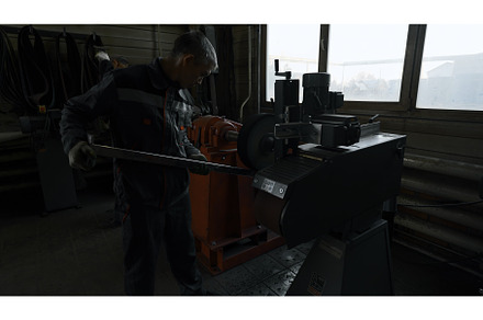 Workers polishing square shaped, an Industrial Photo by Media Whale Stock