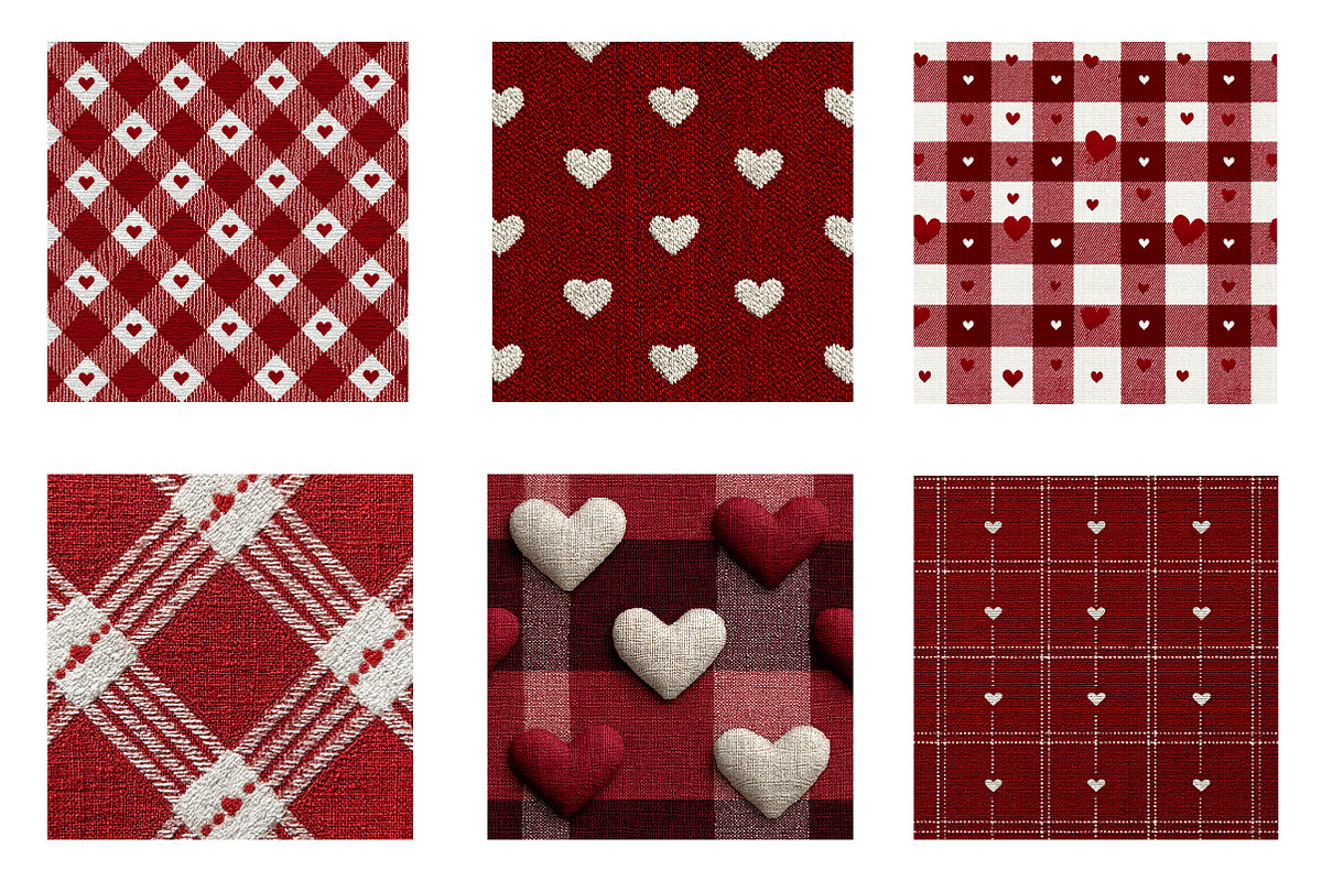 plaid valentines day digital paper, an Illustration by CreationArt (Photo 5 of 5)