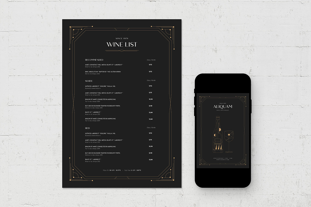 Wine List Template, a Flyer Template by BrandPacks (Photo 2 of 5)