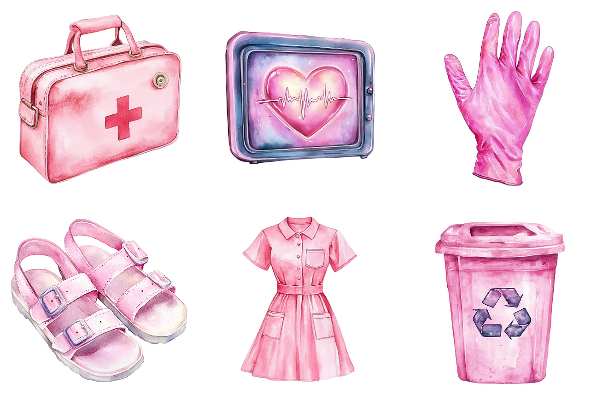 Watercolor Medical Clipart, a Seasonal Illustration by CitraGraphics (Photo 4 of 4)
