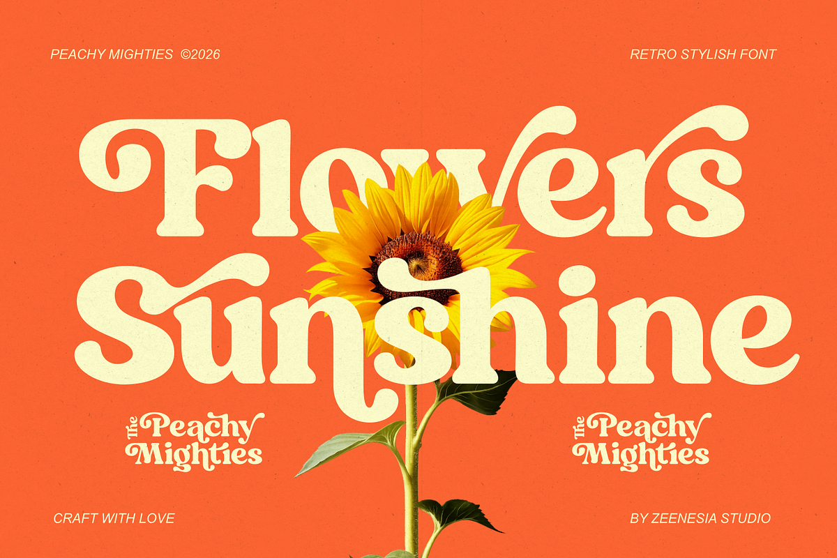 Peachy Mighties, a Serif Font by zeenesia (Photo 7 of 10)