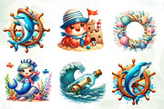 Summer Nautical Collection Clipart, an Illustration by CreationArt (Thumbnail 6 of 7)