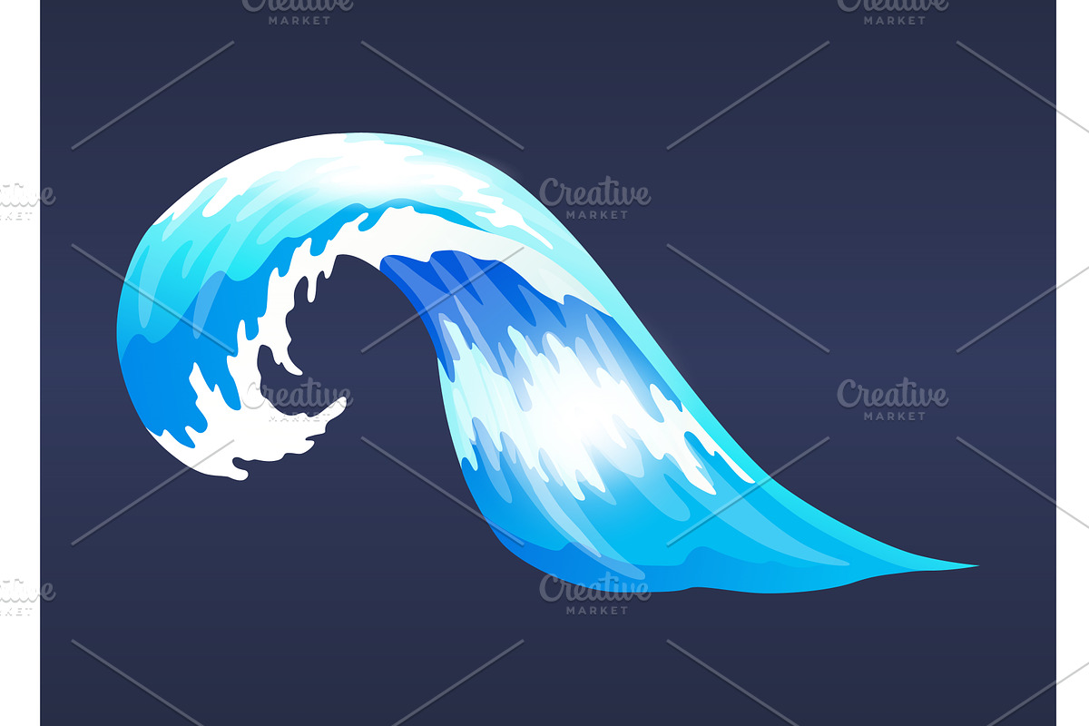Sea ocean wave. Blue water, an Illustration by Things for designers