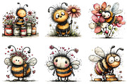 Whimsical Quirky Spring Bee Clipart, an Illustration by CraftArtStudio (Thumbnail 6 of 6)