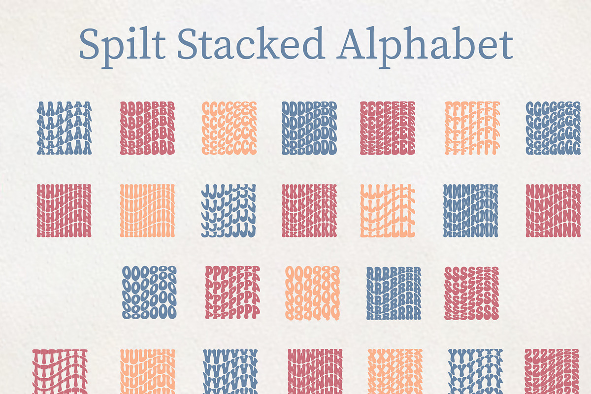 Spilt Stacked - Wave Bundle, a Serif Font by MaxArt Foundry (Photo 3 of 13)