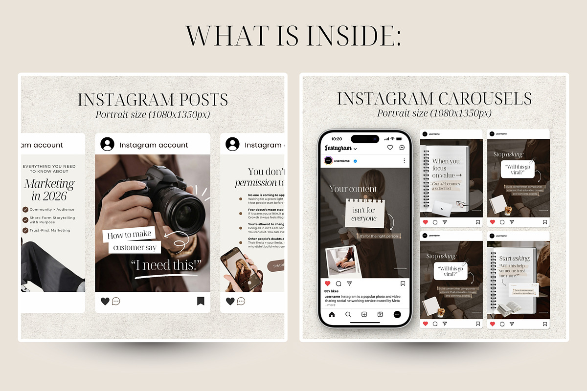 Instagram templates for marketing, a Social Media Template by SwitzerShop (Photo 3 of 8)