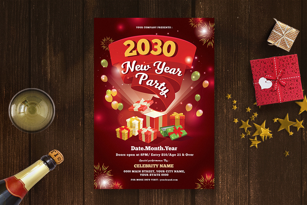 Bundle New Year Party Flyer, a Flyer Template by Totem Design Studio (Photo 2 of 5)