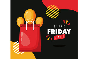 black friday lettering postcard, a Finance Illustration by studiogstock