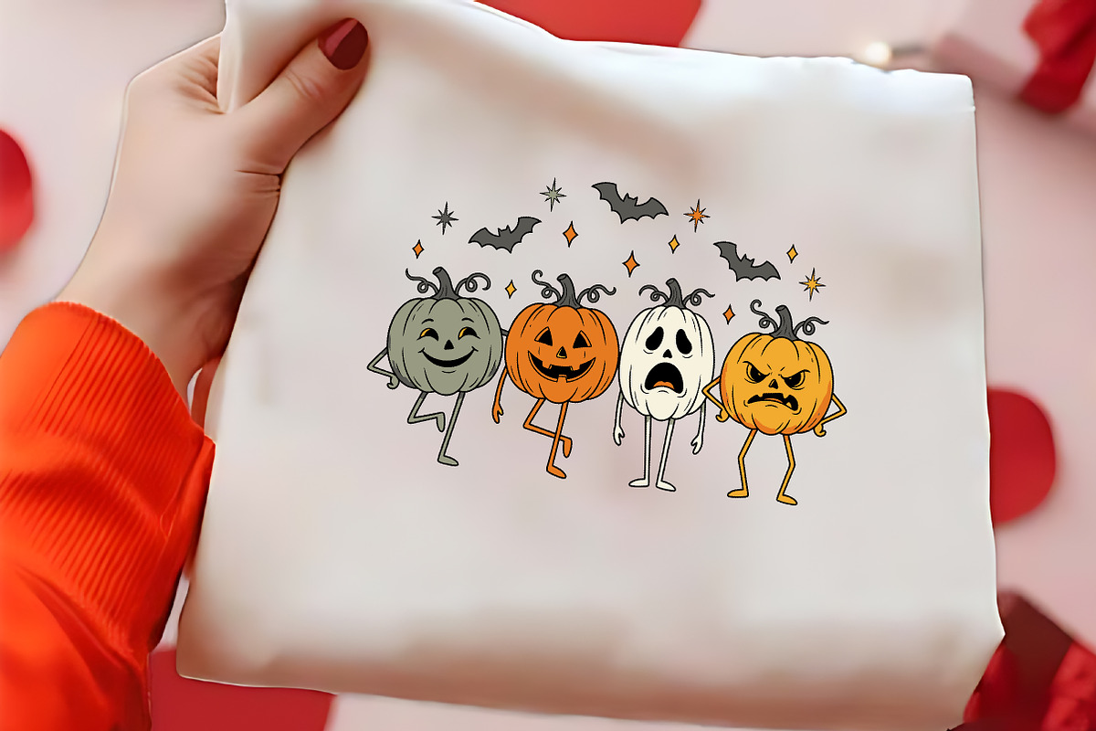 Four halloween pumpkins with faces, a Seasonal Illustration by CrexoraLab (Photo 2 of 4)