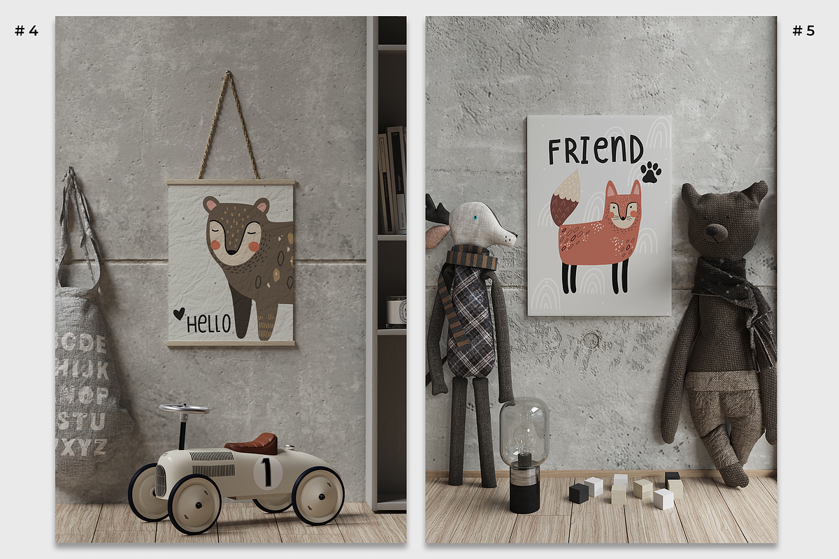 Modern Kid's Room | 10 Frame Mockups, a Print Template by Creative Studio HZ (Photo 4 of 7)