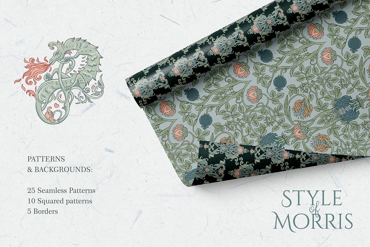 Style of Morris. Set of 100 vectors., a Pattern Graphic by Varvara Gorbash (Photo 10 of 12)