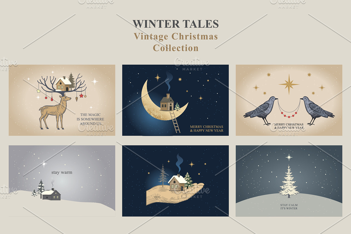 Vintage Christmas Illustrations, a Seasonal Illustration by lenlis (Photo 4 of 9)