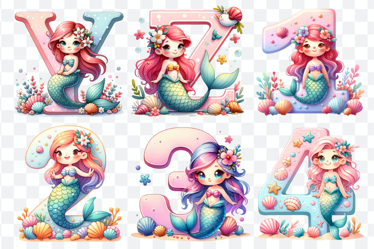 Mermaid Alphabet Font & Numbers, a Symbol Font by Bubble Pixel (Photo 7 of 8)
