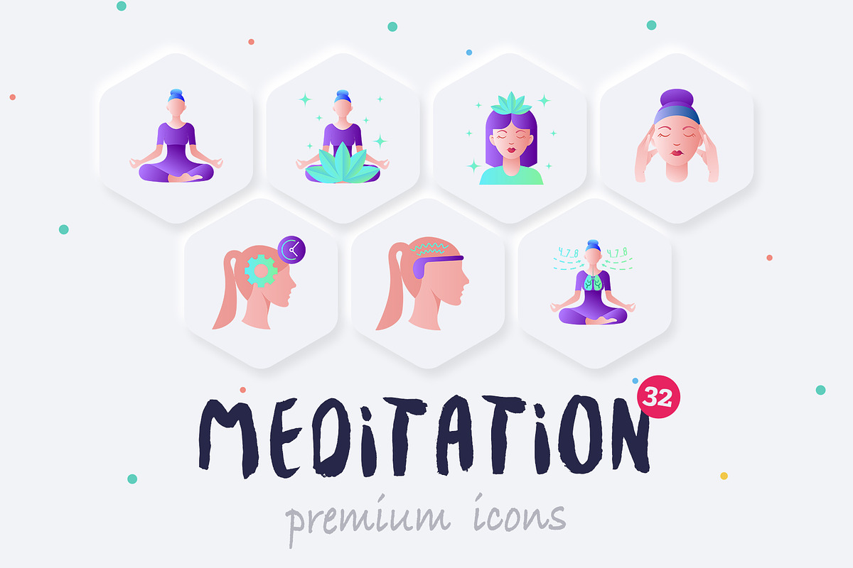 Meditation | 32 Icons Set Hand Drawn, an Outline Icon by Marina Silence (Photo 2 of 17)
